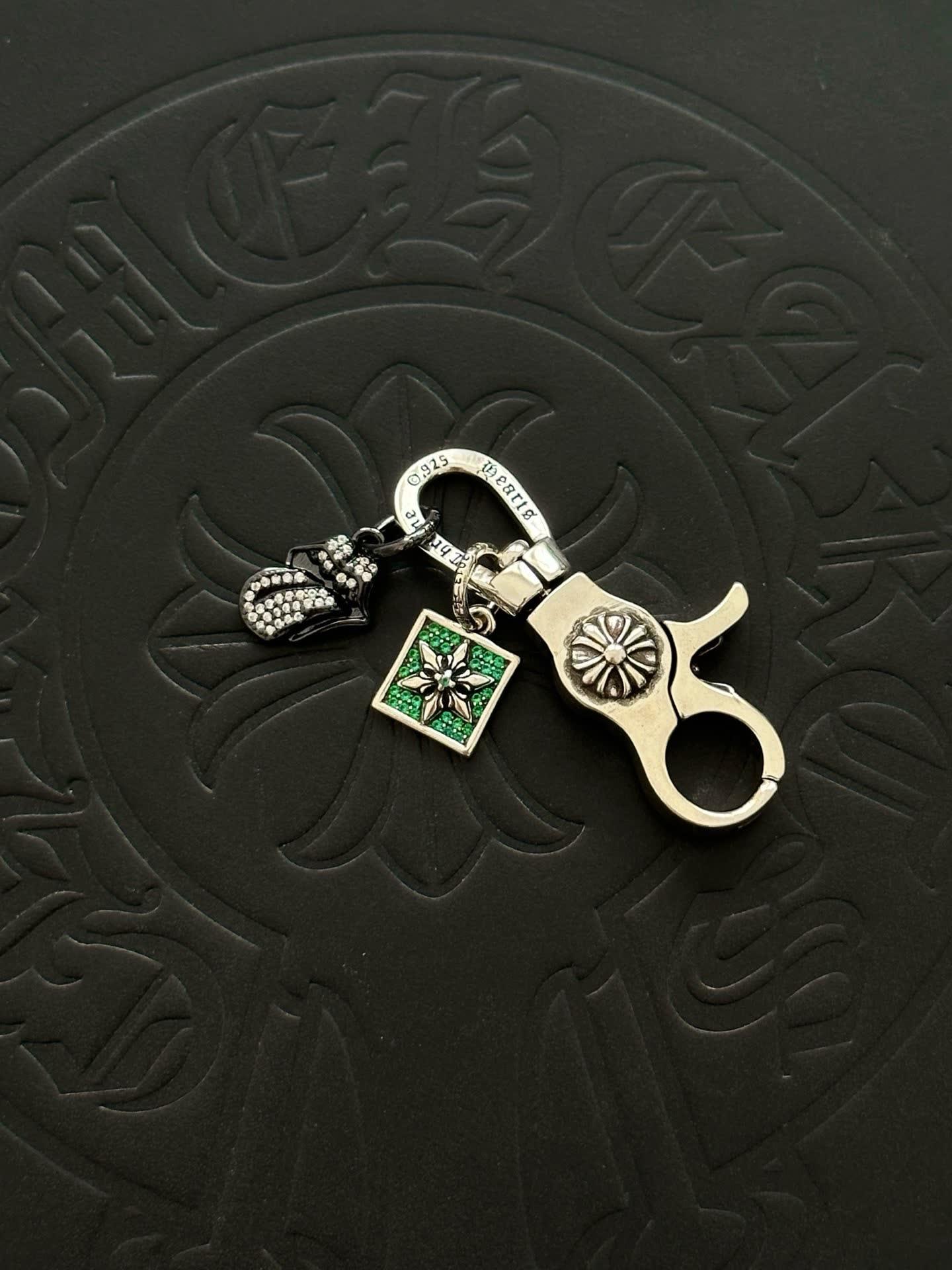 Chrome Hearts Silver Keychain with Charms